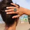 calcédoine grise bague