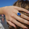 azurite bague en argent