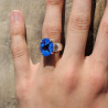 bague azurite bleu