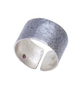 bague argent rubis