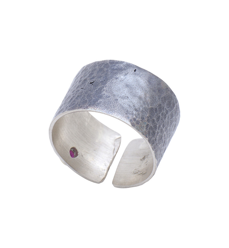 bague argent rubis