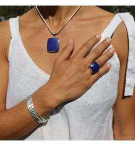 pendentif lapis lazuli argent femme