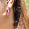 boucles d oreilles puces rubis