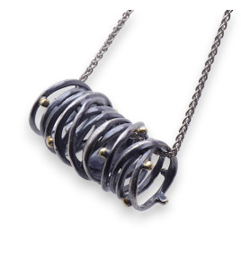 pendentif argent cylindrique