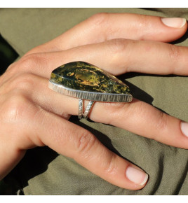 bague ambre véritable