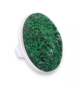 bague argent grenat vert
