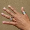 bague argent 925 large et plate