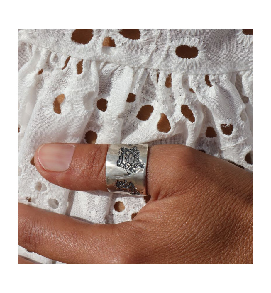 bague argent large créateur