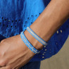 bracelet cuir bleu femme