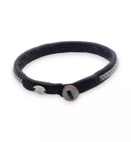bracelet cuir fil étain lapon