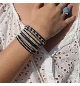 bracelet lapon cuir noir