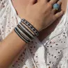 bracelet lapon cuir noir