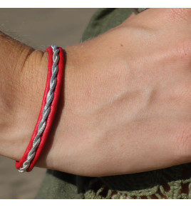 bracelet femme cuir rouge