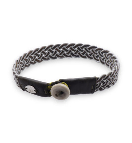 bracelet cuir de renne et fil d'argent