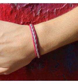 bracelet femme cuir rose