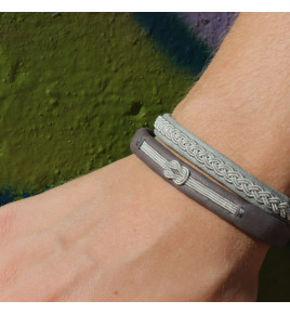 bracelet cuir femme gris