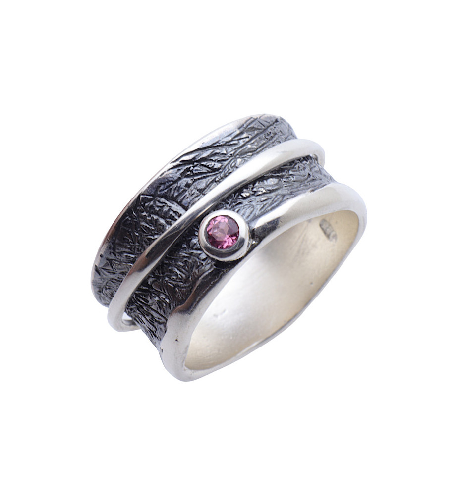 bague argent tourmaline rose