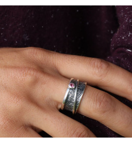bague pierre tourmaline rose