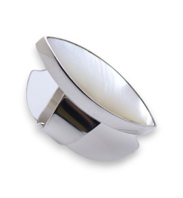 bague nacre blanche argent