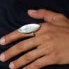 bague nacre argent