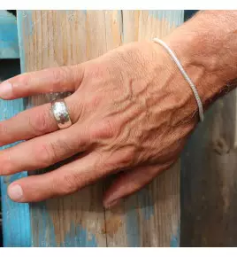 anneau argent martelé homme