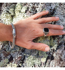 onyx bague chevaliere homme