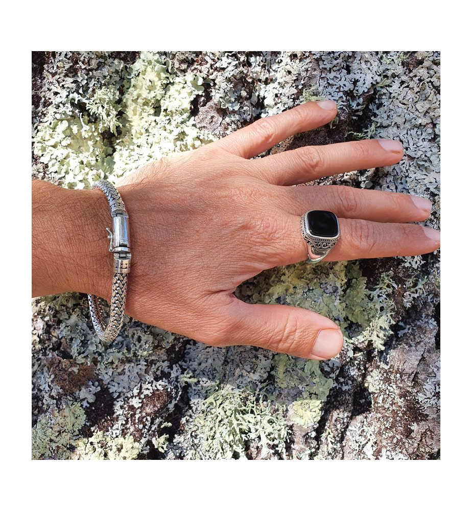 onyx bague chevaliere homme