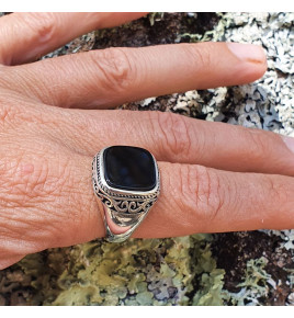 bague homme onyx noir
