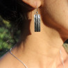 boucles d'oreilles rectangulaires argent
