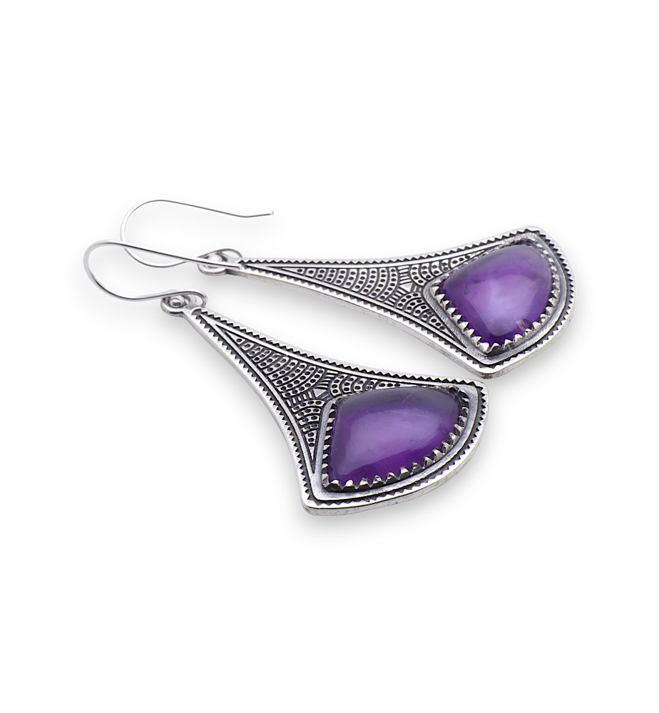 boucles d'oreilles améthyste