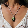 pendentif argent pierre verte