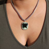 pendentif argent pierre verte