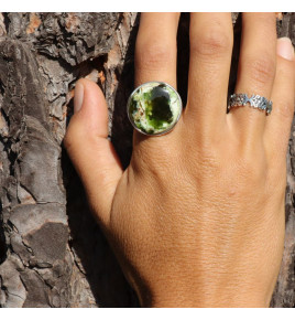 calcédoine chrome bague