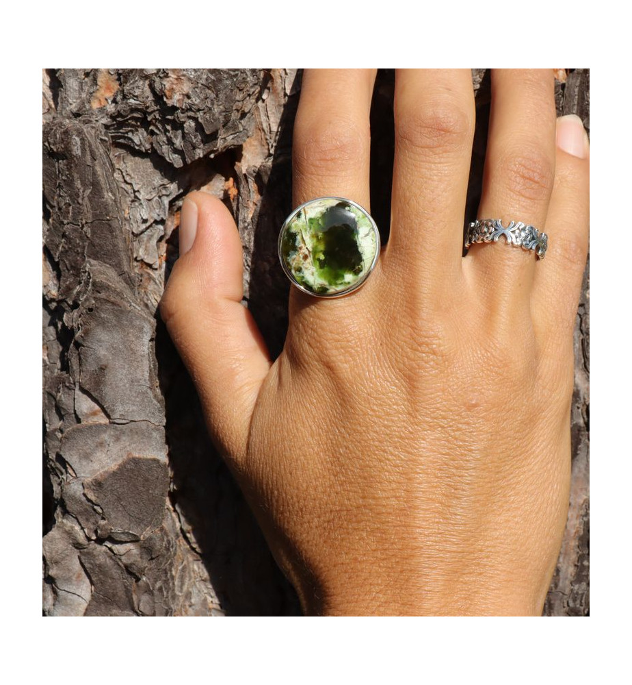 calcédoine chrome bague