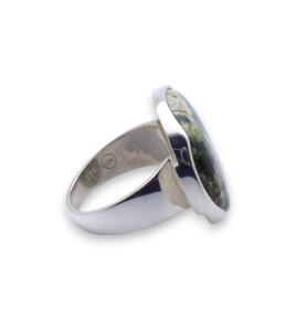 bague argent avec pierre calcédoine