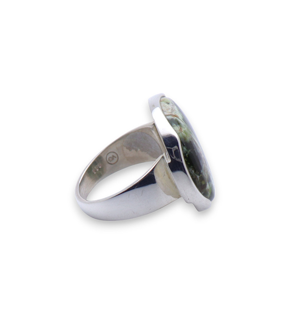 bague argent avec pierre calcédoine