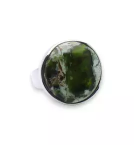 bague argent pierre verte