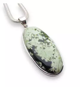 pendentif argent pierre verte