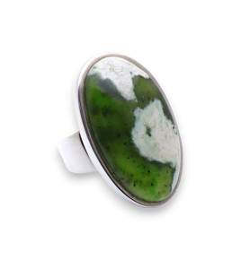 bague argent avec pierre calcédoine