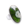 bague argent avec pierre calcédoine