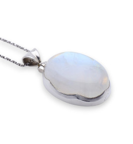pendentif pierre de lune blanche