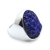 bague argent et azurite bleue