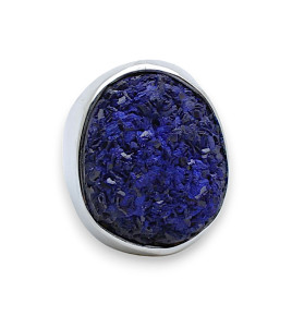 bague argent 925 et azurite bleue