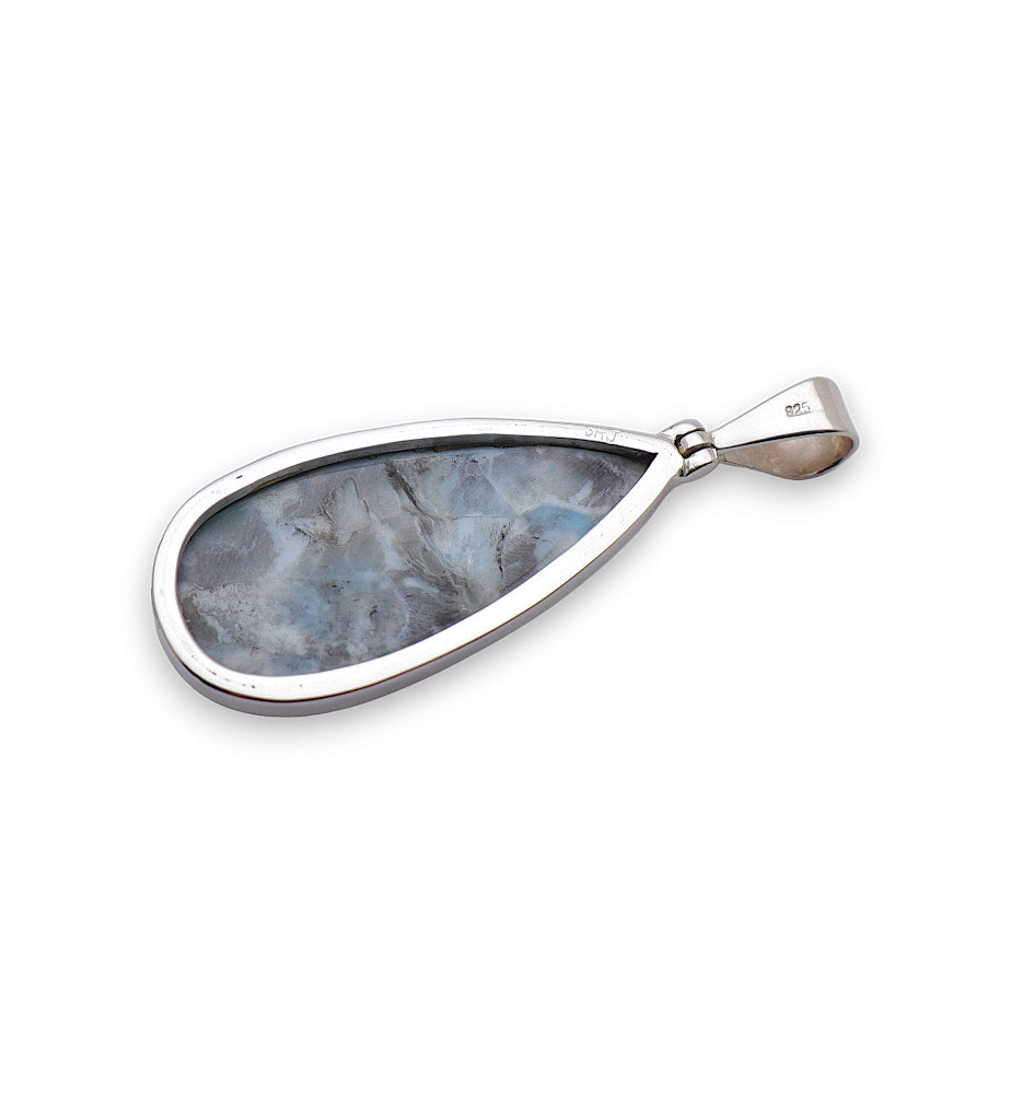 Pendentif Larimar et argent 925 - Pierre de Lune I Bijoux Pierres fines Creations