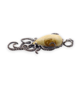 pendentif poulpe ambre