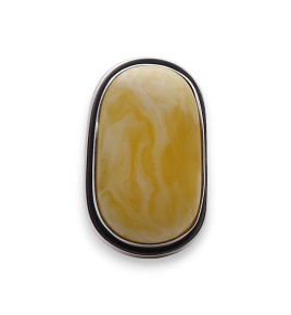 bague ambre jaune