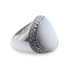 bague nacre blanche argent