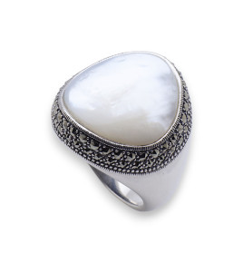 bague nacre argent