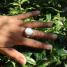 bague nacre blanche marcassite argent