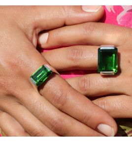 bague obsidienne verte